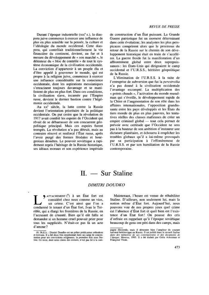 II. Sur Staline
 – page 1