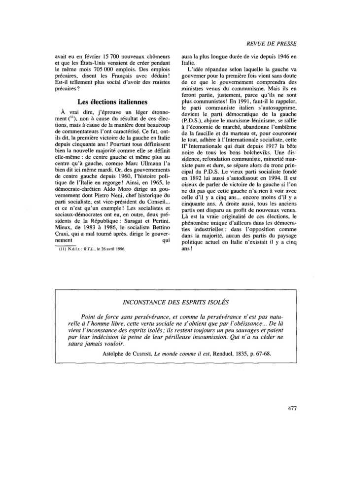 INCONSTANCE DES ESPRITS ISOLÉS
 – page 1
