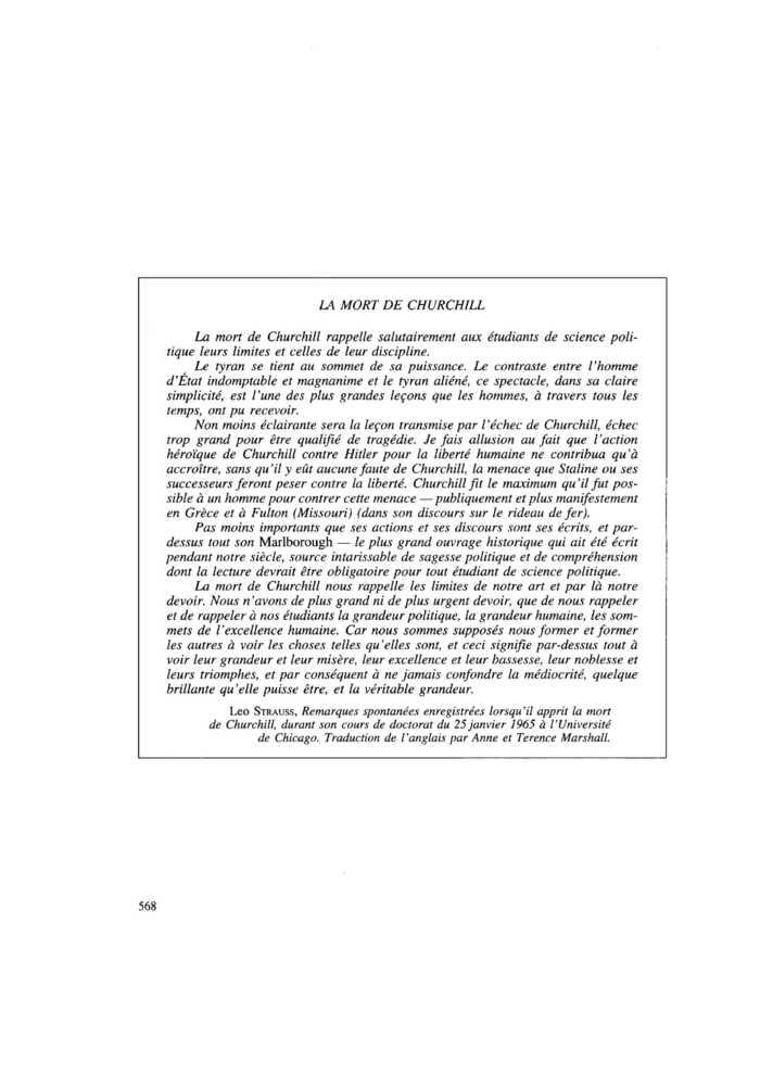 LA MORT DE CHURCHILL
 – page 1