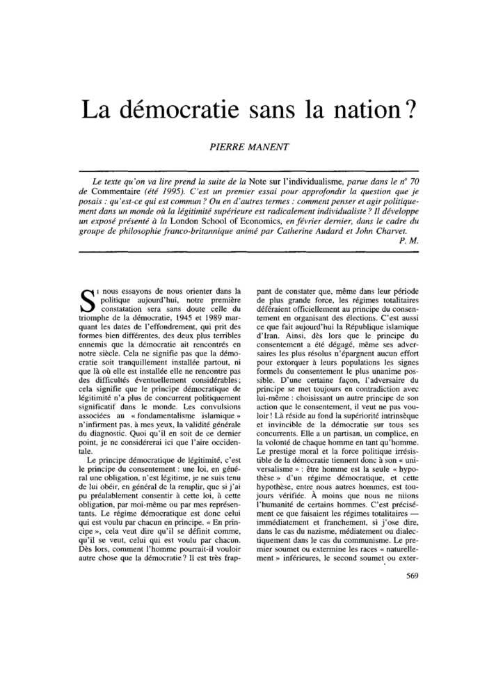 La démocratie sans la nation ?
 – page 1