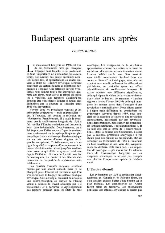 Budapest quarante ans après
 – page 1