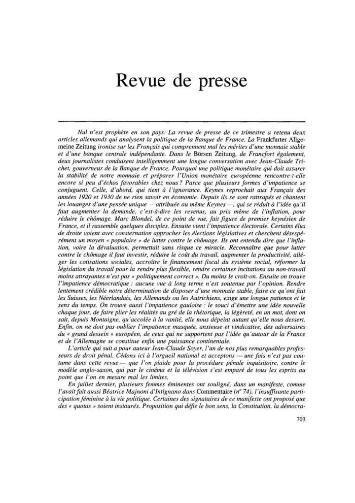 Revue de presse
 – page 1