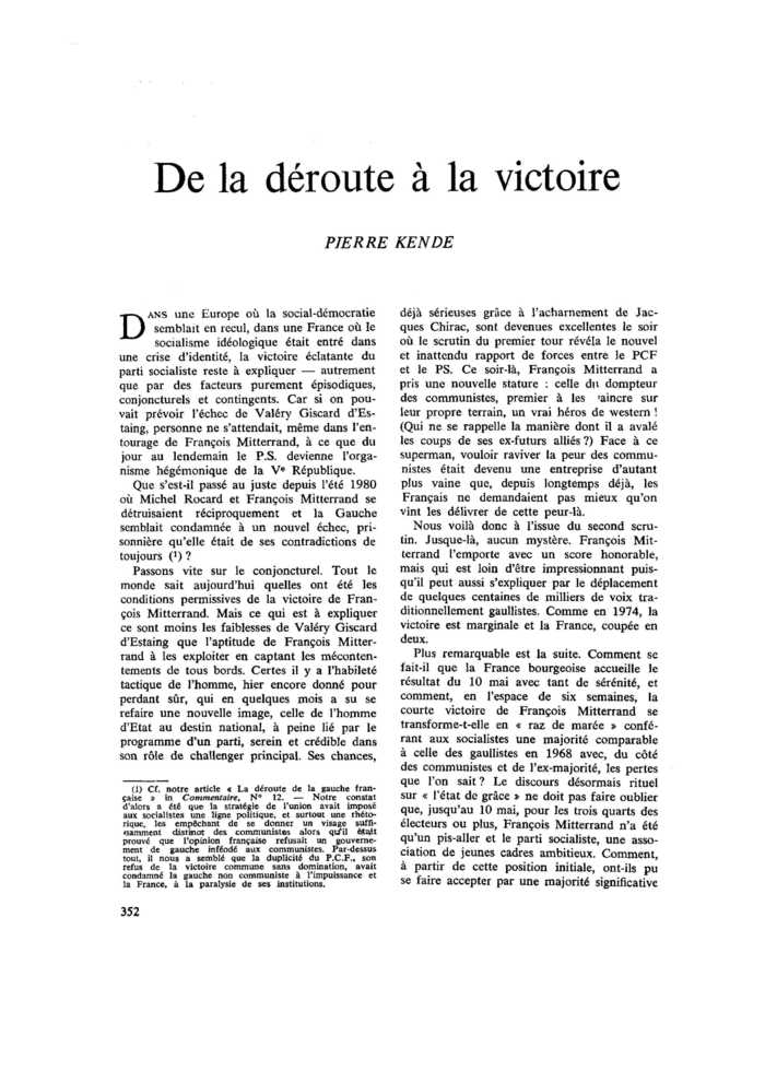 De la déroute à la victoire
 – page 1