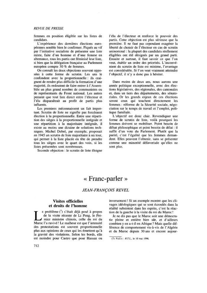 « Franc-parler »
 – page 1