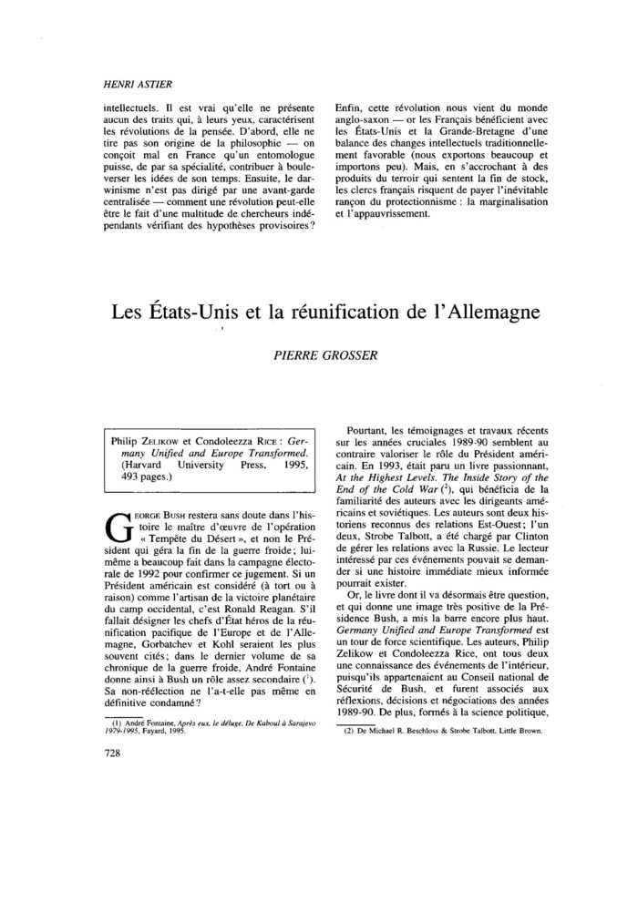 Les États-Unis et la réunification de l’Allemagne
 – page 1