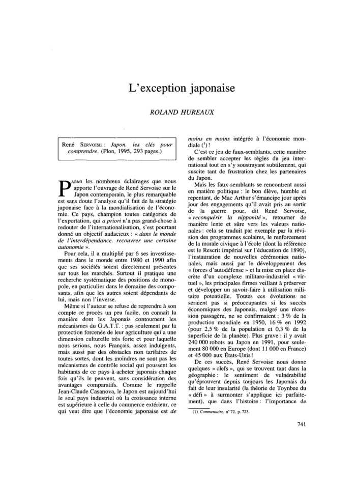 L’exception japonaise
 – page 1