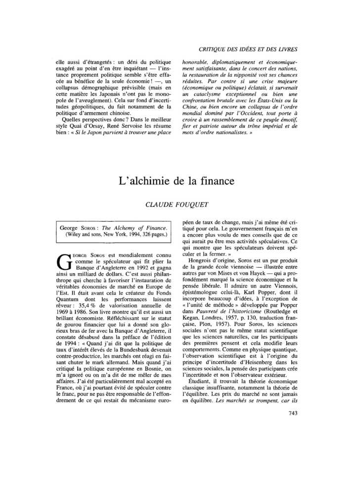 L’alchimie de la finance
 – page 1