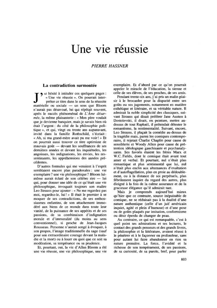 Une vie réussie
 – page 1