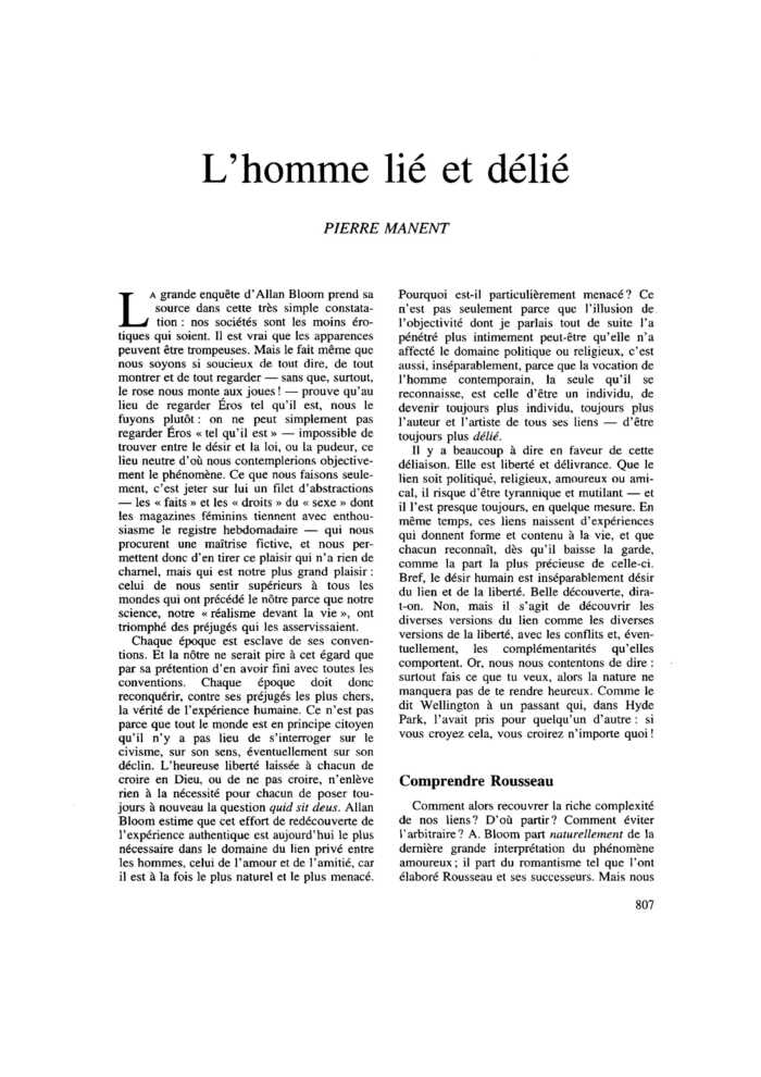 L’homme lié et délié
 – page 1