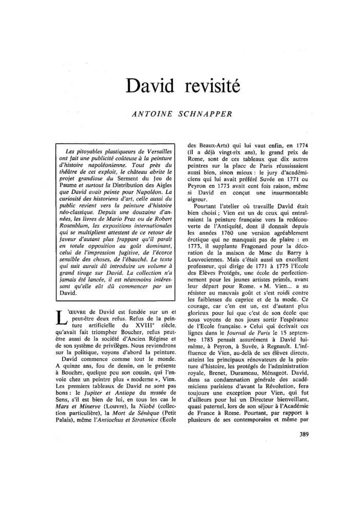 David revisité
 – page 1