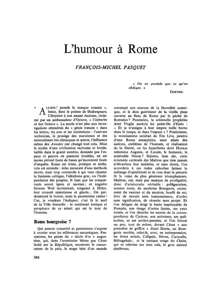 L’humour à Rome
 – page 1