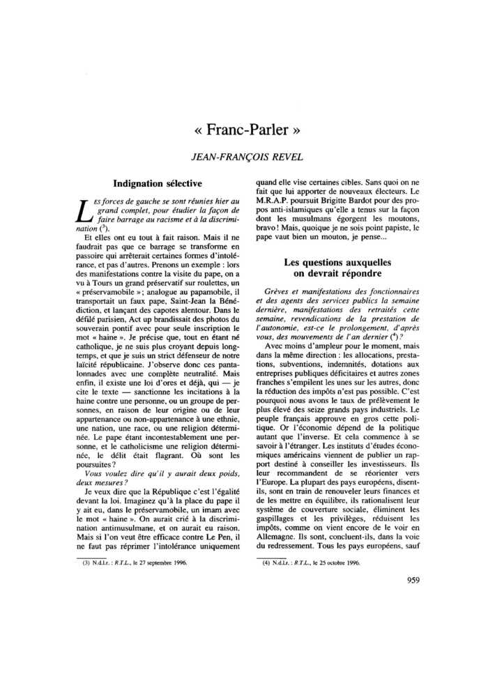 « Franc-Parler »
 – page 1
