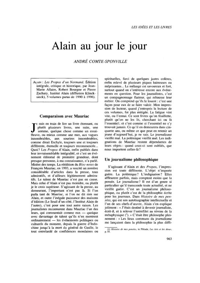 Alain au jour le jour
 – page 1