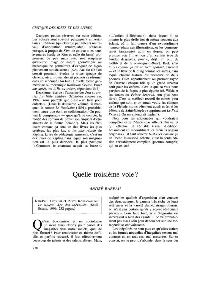 Quelle troisième voie?
 – page 1