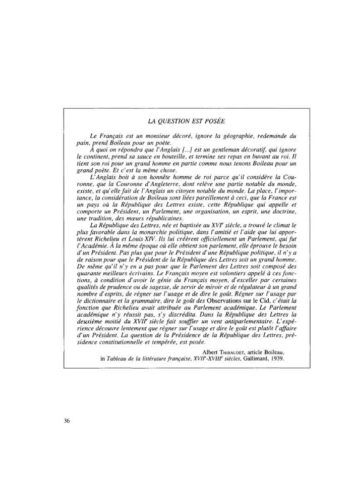 LA QUESTION EST POSÉE
 – page 1