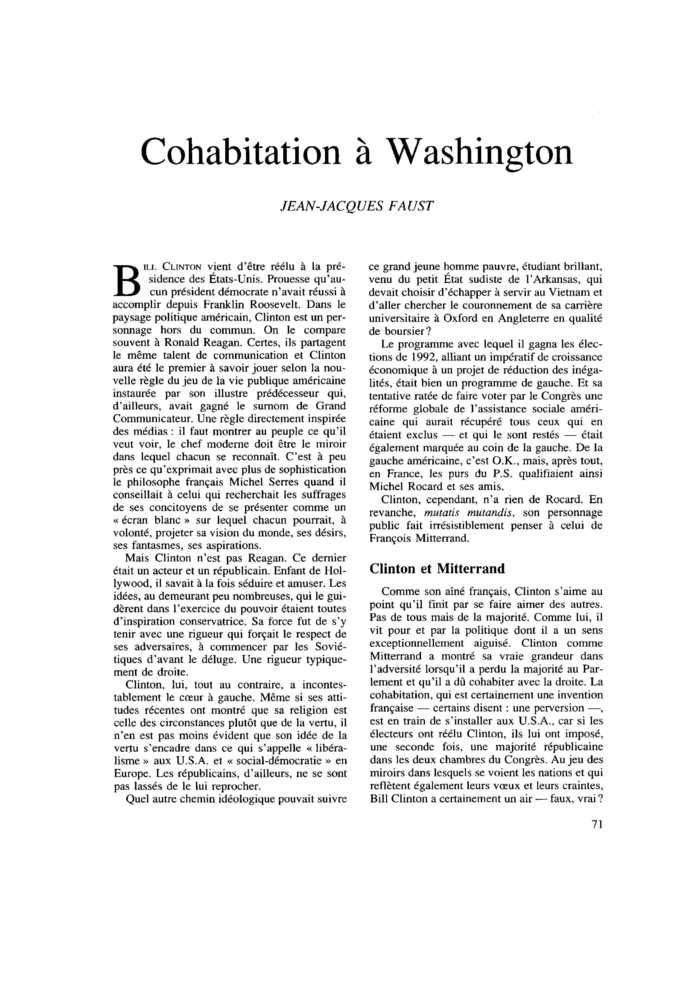 Cohabitation à Washington
 – page 1