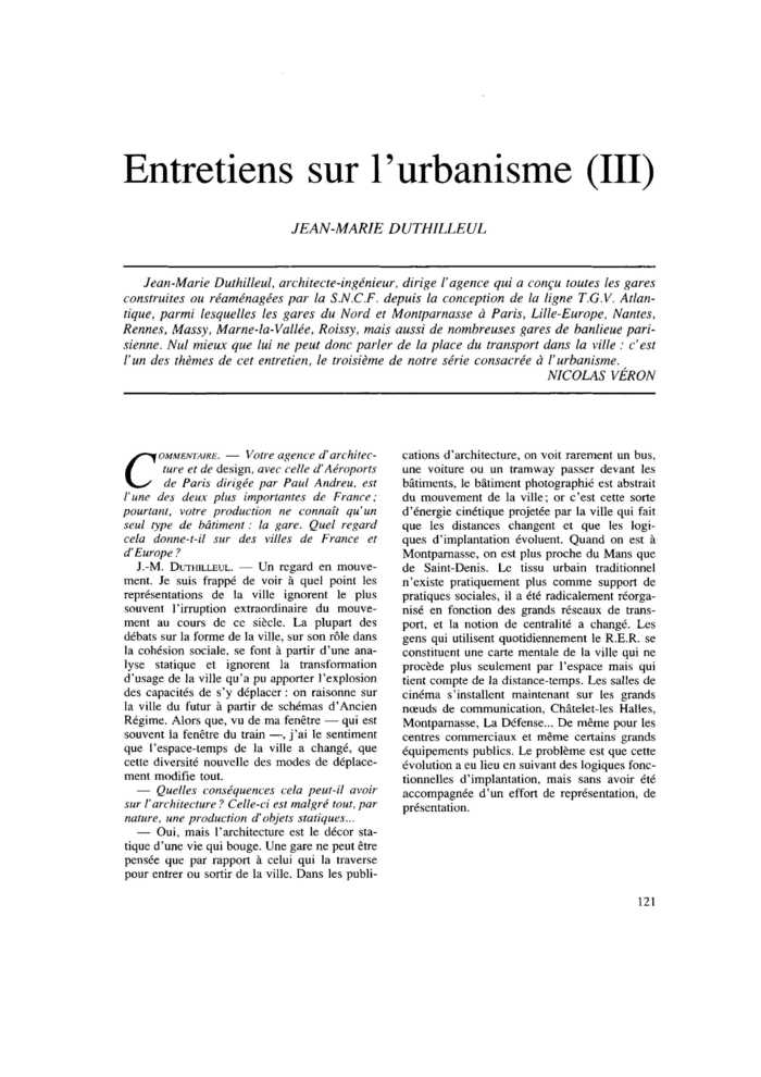 Entretiens sur l’urbanisme (III)
 – page 1