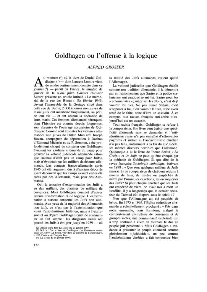 Goldhagen ou l’offense à la logique
 – page 1