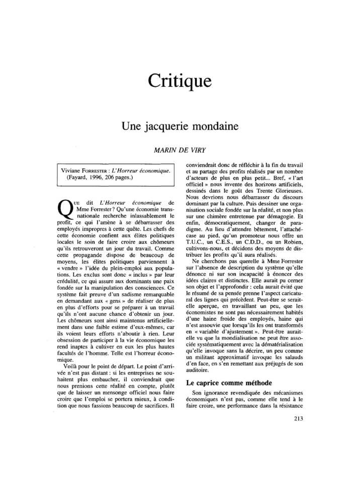 Une jacquerie mondaine
 – page 1
