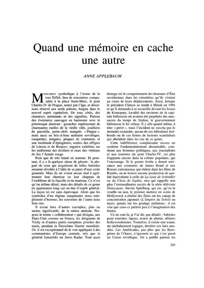 Quand une mémoire en cache une autre
 – page 1