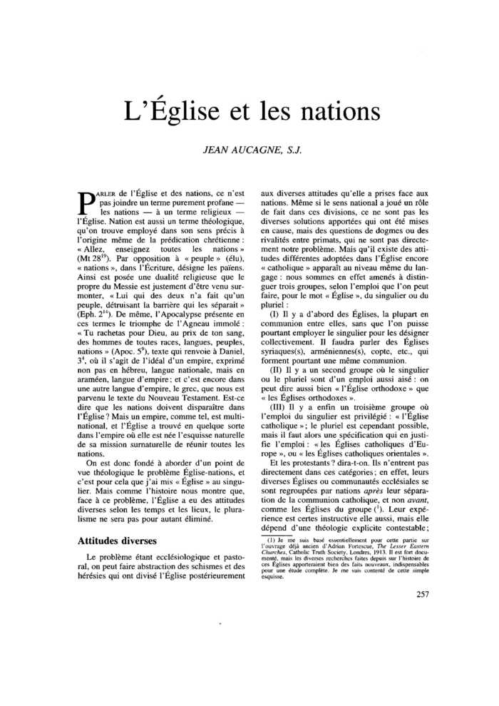 L’Église et les nations
 – page 1