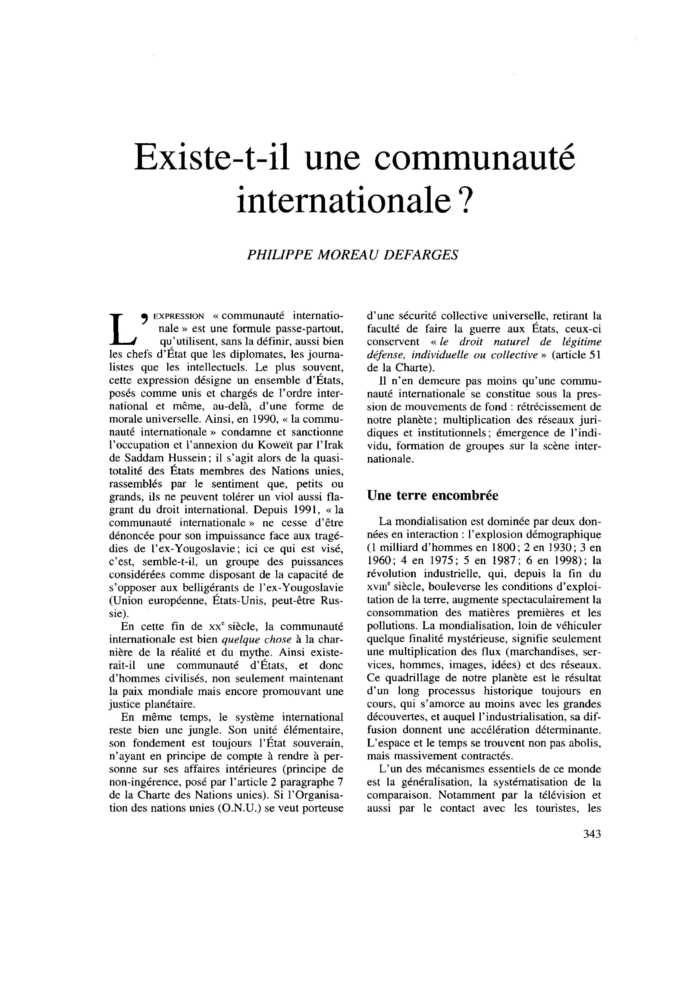 Existe-t-il une communauté internationale ?
 – page 1