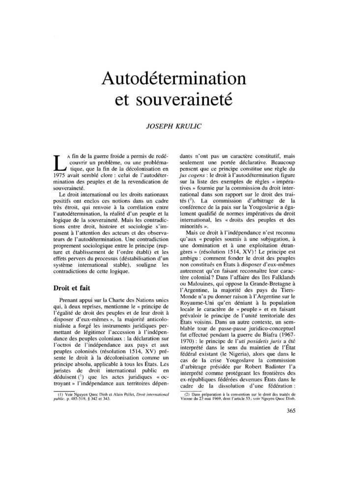 Autodétermination et souveraineté
 – page 1