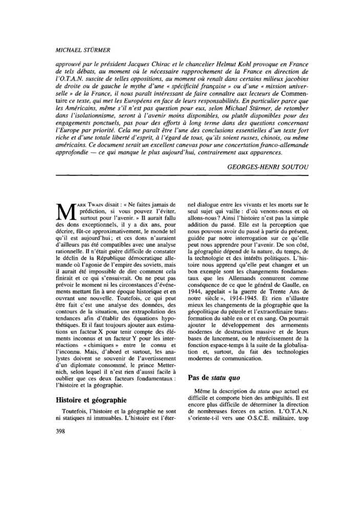 L’avenir de la sécurité Européenne
 – page 1