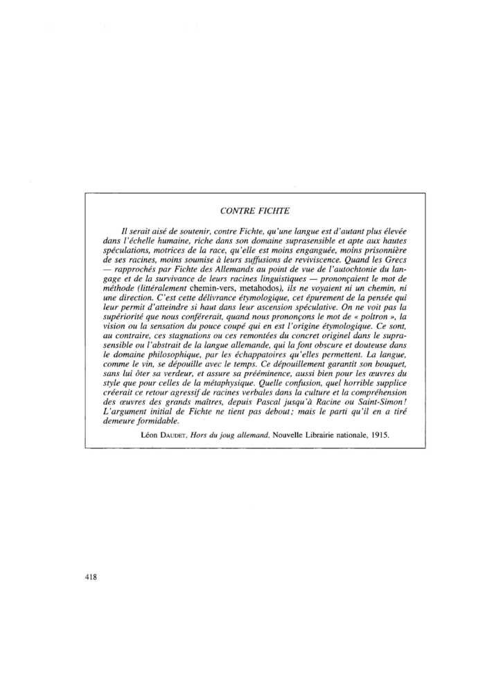 CONTRE FICHTE
 – page 1