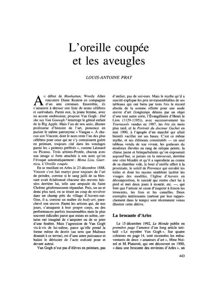 L’oreille coupée et les aveugles
 – page 1