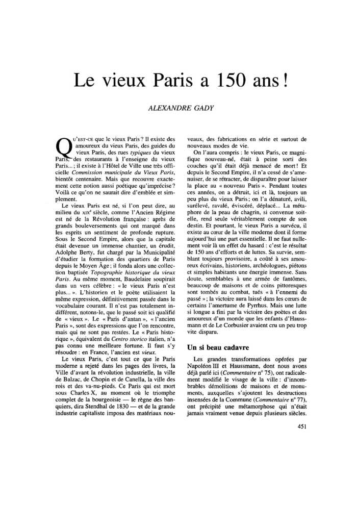 Le vieux Paris a 150 ans !
 – page 1