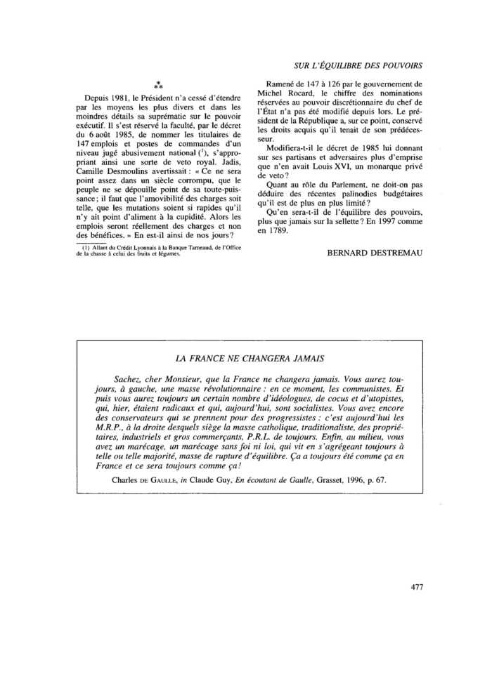 LA FRANCE NE CHANGERA JAMAIS
 – page 1
