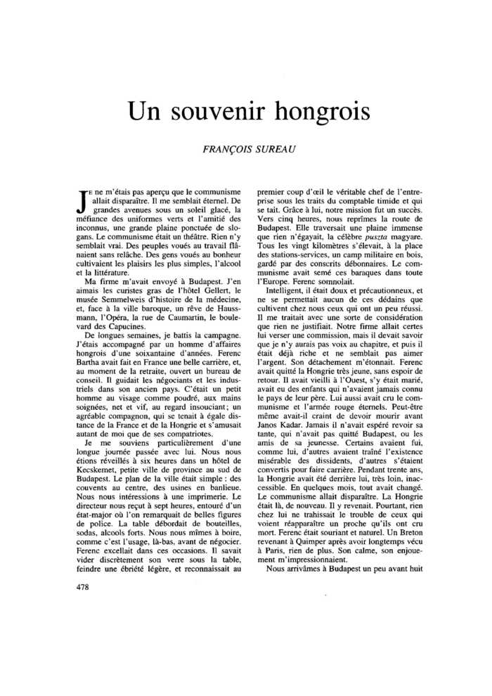 Un souvenir hongrois
 – page 1