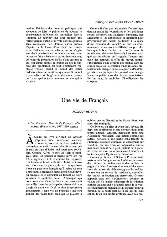 Une vie de Français
 – page 1