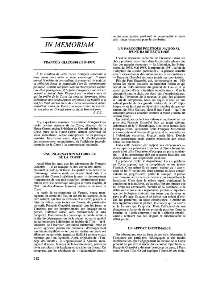 FRANÇOIS GIACOBBI (1919-1997)
 – page 1