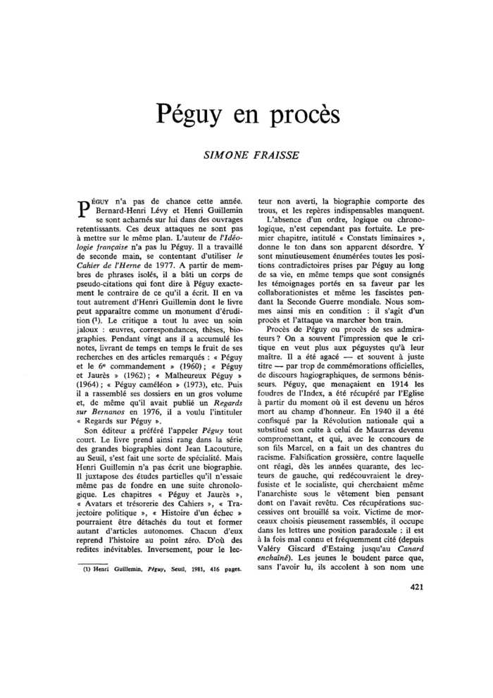 Péguy en procès
 – page 1