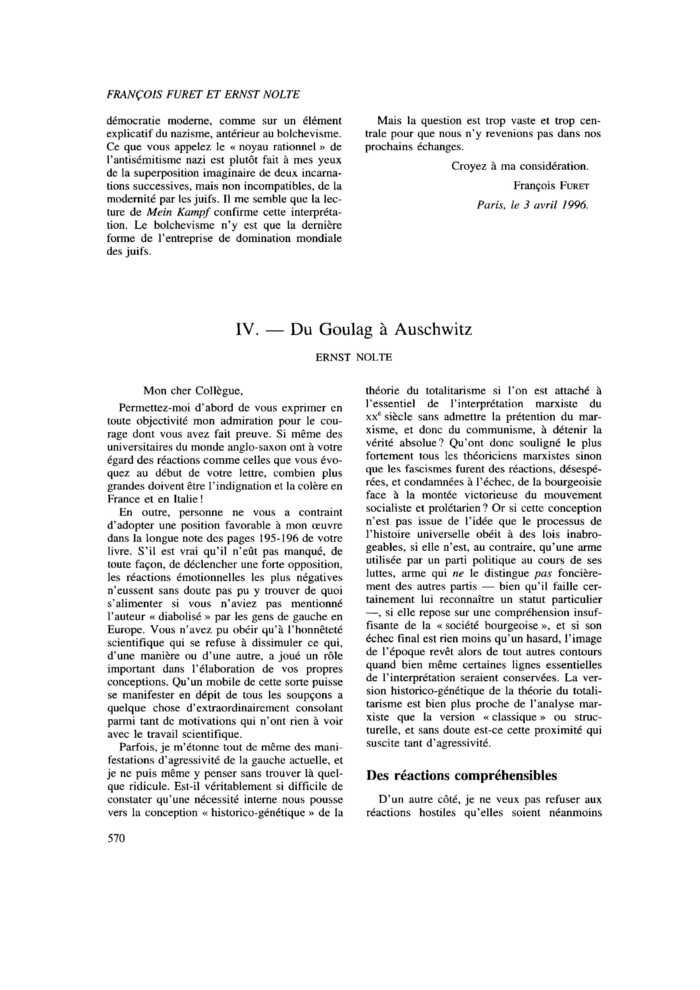 IV. Du Goulag à Auschwitz
 – page 1