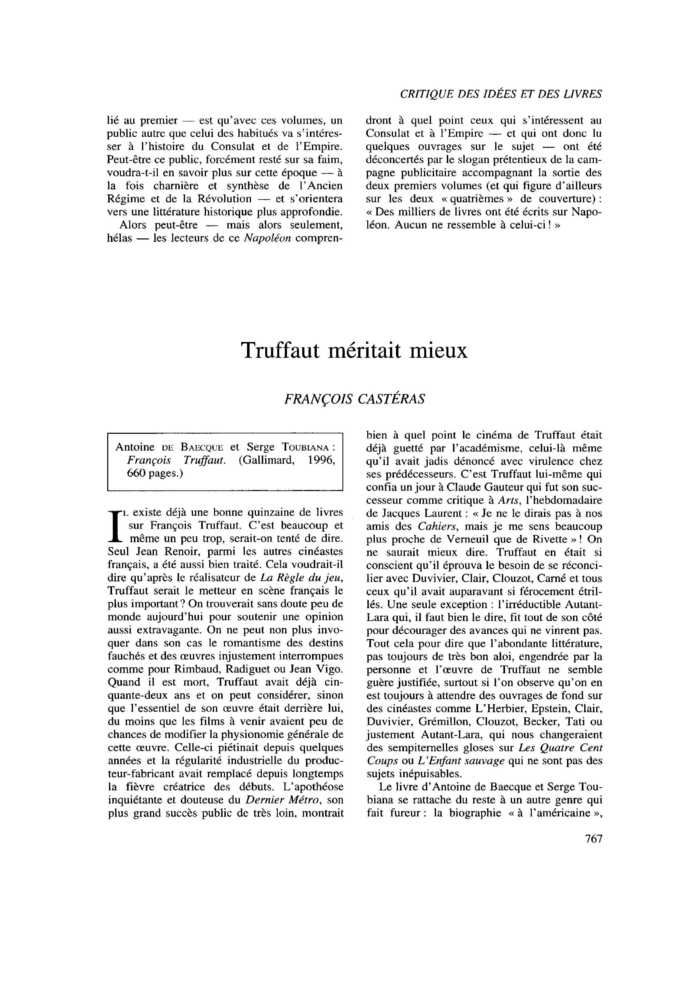 Truffaut méritait mieux
 – page 1