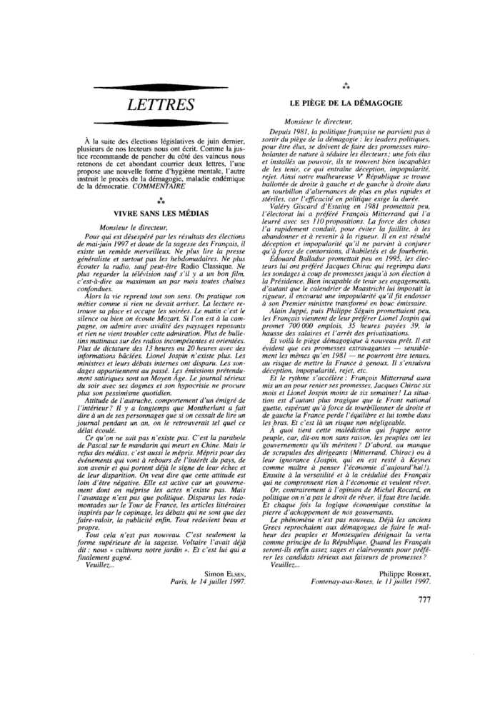 VIVRE SANS LES MÉDIAS
 – page 1