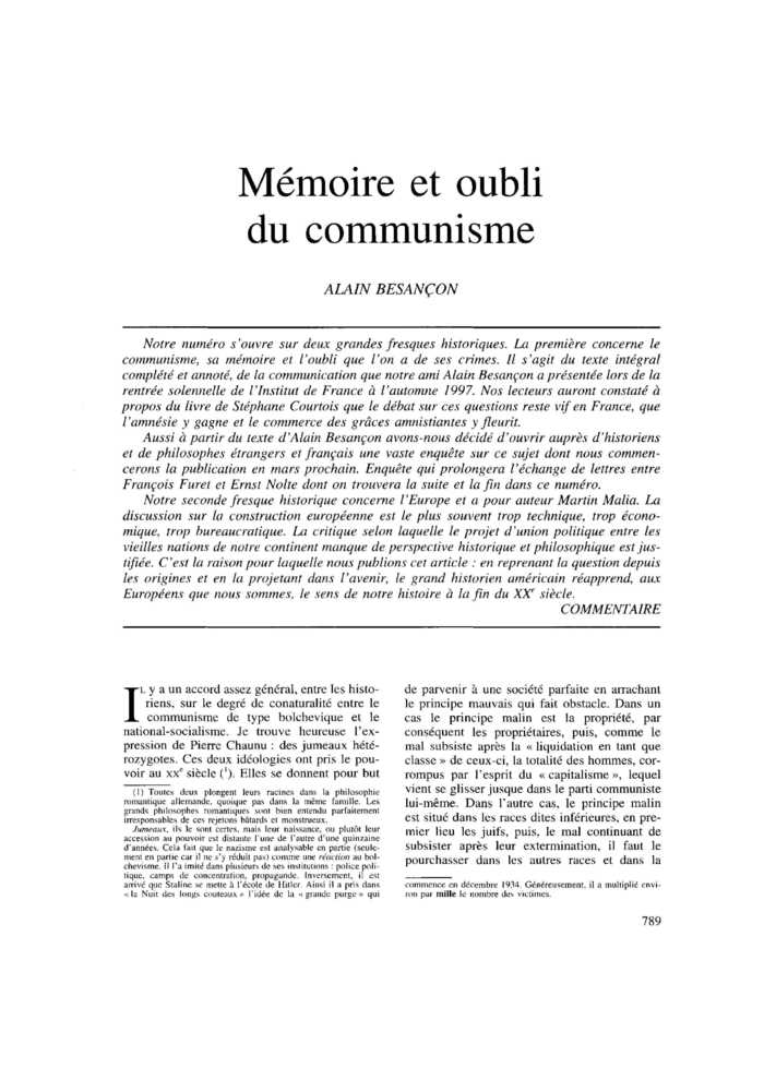 Mémoire et oubli du communisme
 – page 1