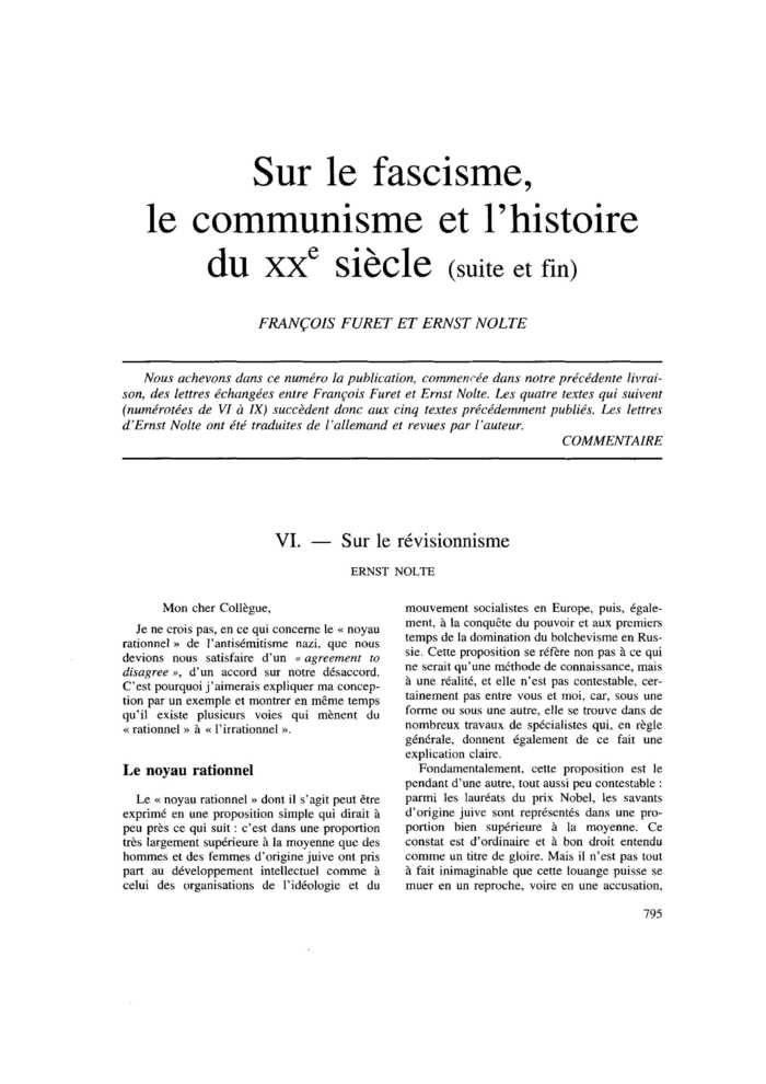 VI. Sur le révisionnisme
 – page 1