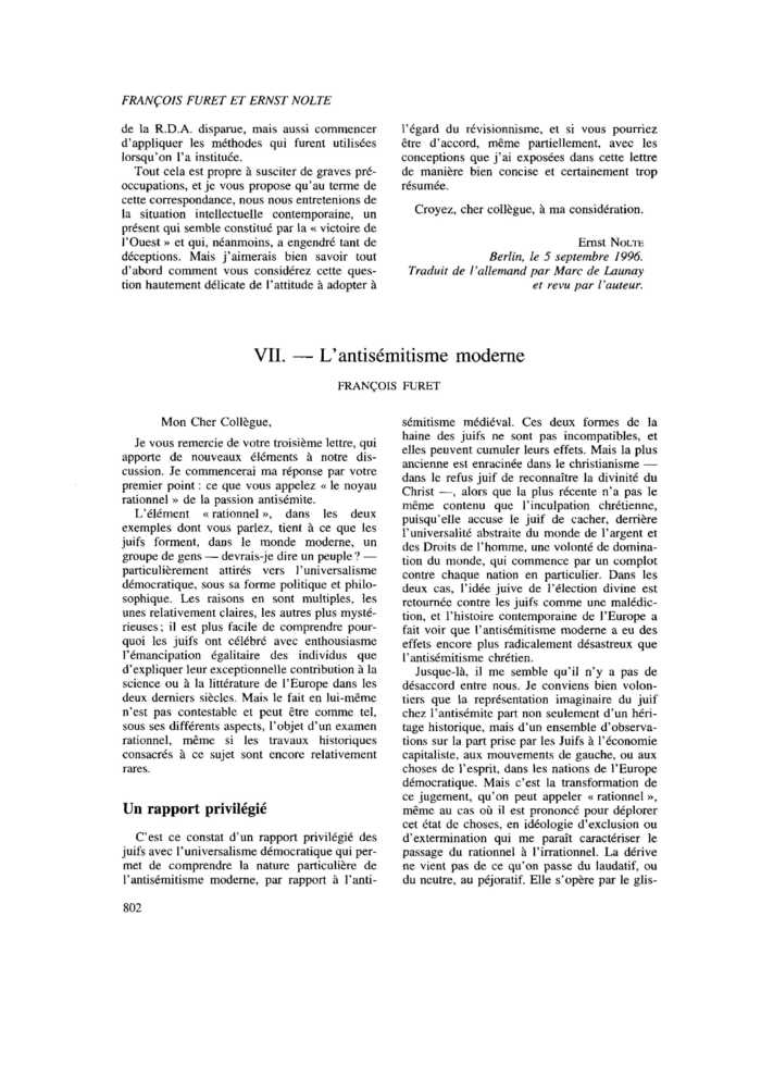 VII. L’antisémitisme moderne
 – page 1