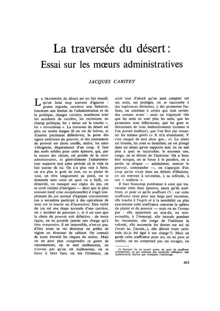 La traversée du désert : Essai sur les mœurs administratives
 – page 1
