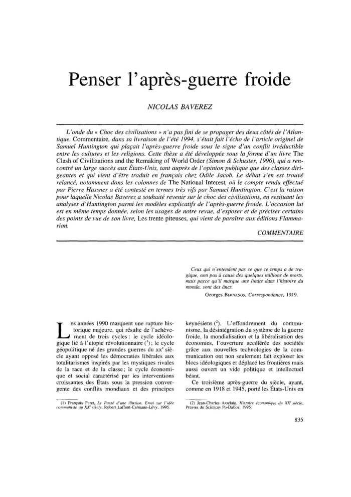 Penser l’après-guerre froide
 – page 1