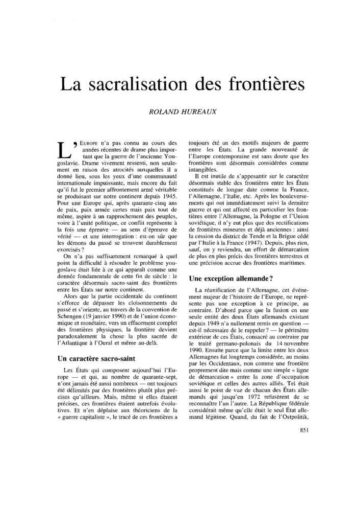 La sacralisation des frontières
 – page 1