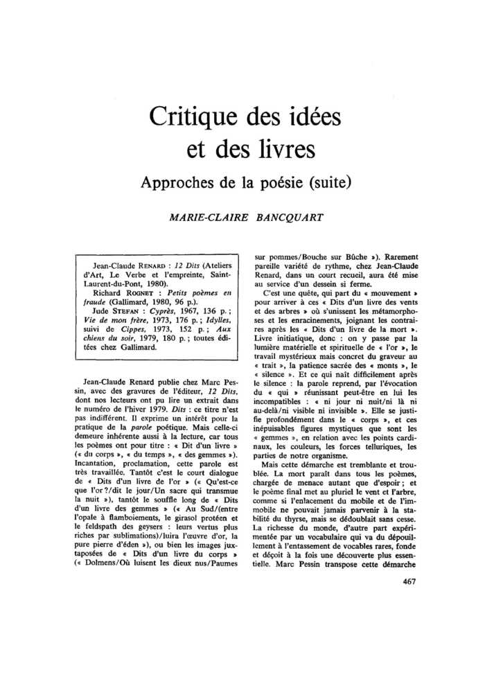 Approches de la poésie (suite)
 – page 1