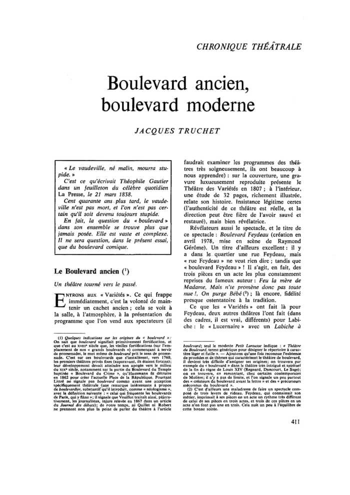 Boulevard ancien, boulevard moderne
 – page 1
