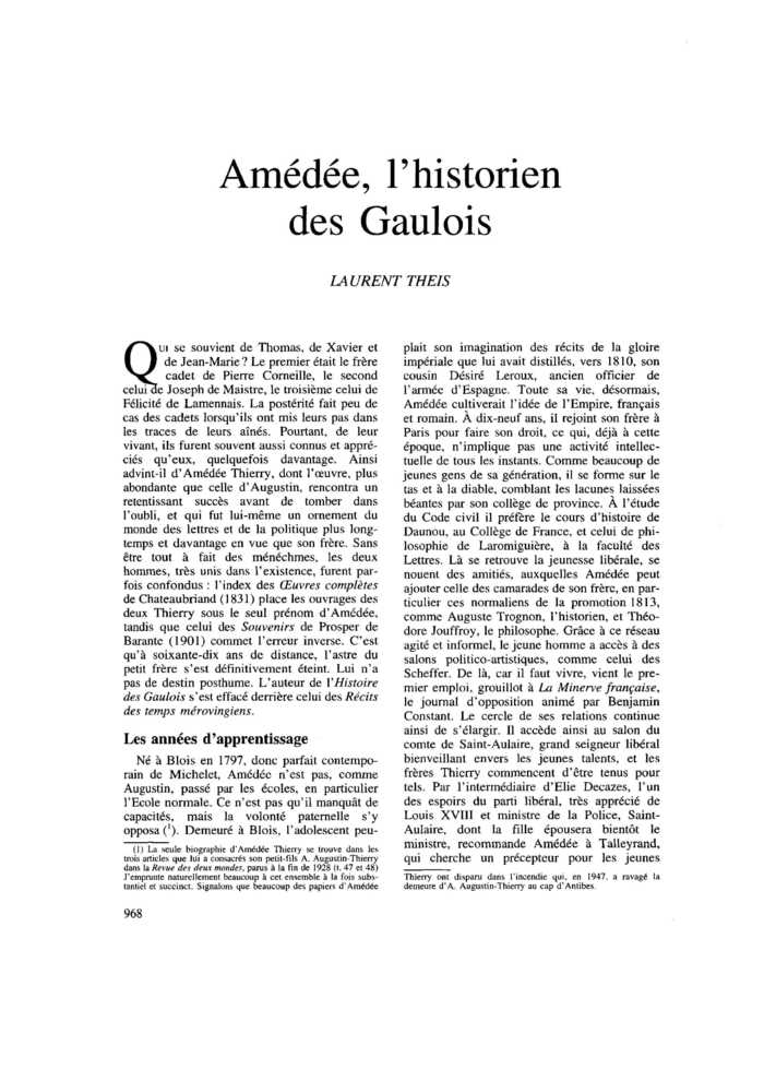 Amédée, l’historien des Gaulois
 – page 1