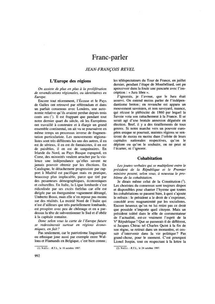 Franc-parler
 – page 1