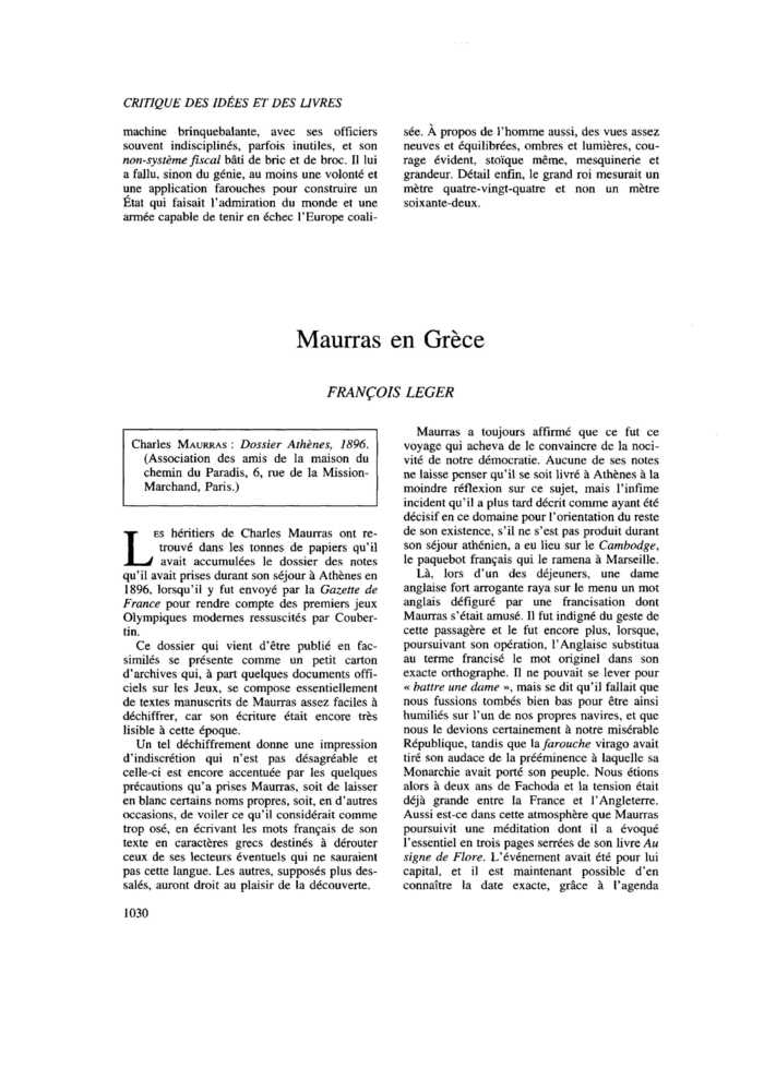 Maurras en Grèce
 – page 1
